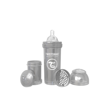 Twistshake - Butelka antykolkowa 260 ml szara