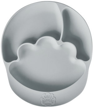 Nana's Manners GREY Talerz silikonowy z przyssawką