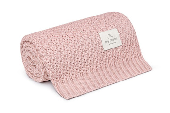Memi: Bambusowy kocyk powder pink 80x100 - chain