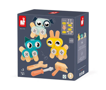 Janod Drewniane zwierzątka do składania Brico'Kids