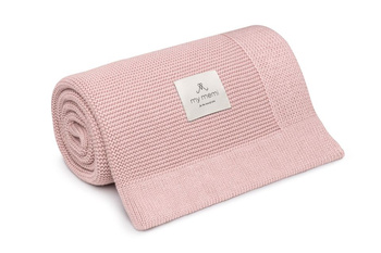 Memi: Bambusowy kocyk 80x100 powder pink - classic