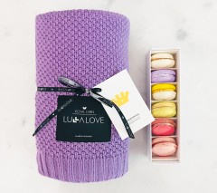 Lullalove - Bambusowy koc makaronik - Lawenda