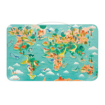 Układanka drewniana magnetyczna Mapa świata z 50 m