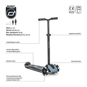 SCOOTANDRIDE: Hulajnoga Highwaykick 5 LED Steel