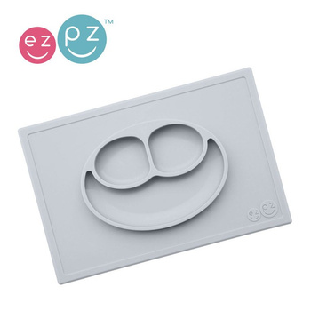 EZPZ - Silikinowy talerzyk z podkładką 2w1 szary