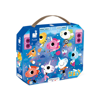 Janod Puzzle w walizce Jednorożce na koncercie