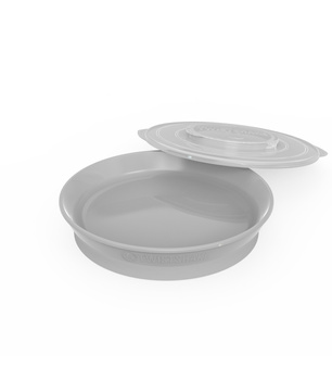 Twistshake: Talerzyk z pokrywką SZARY