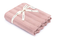 Memi: Bambusowy kocyk powder pink 80x100 - feather