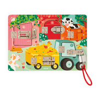 Janod: Drewniana tablica manipulacyjna Farma 3+