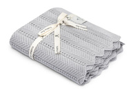 Memi: Bambusowy kocyk light grey 80x100 - feather