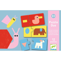 Djeco: Puzzle duo KSZTAŁTY I ZWIERZĘTA DJ08256