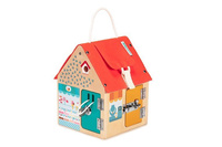 LILLIPUTIENS Drewniany domek manipulacyjny z zamka